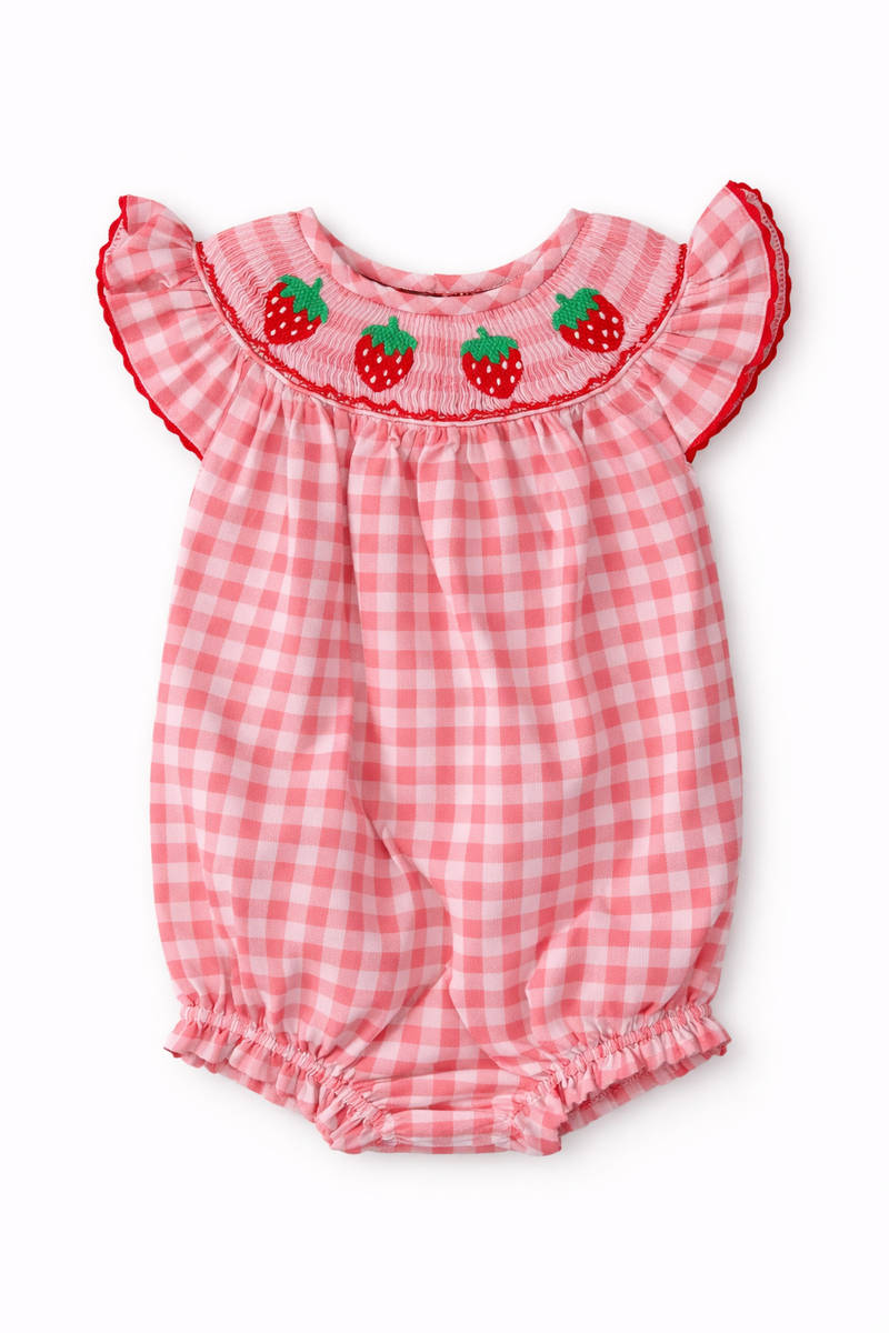 Sadie Strawberry Bubble in Red Gingham