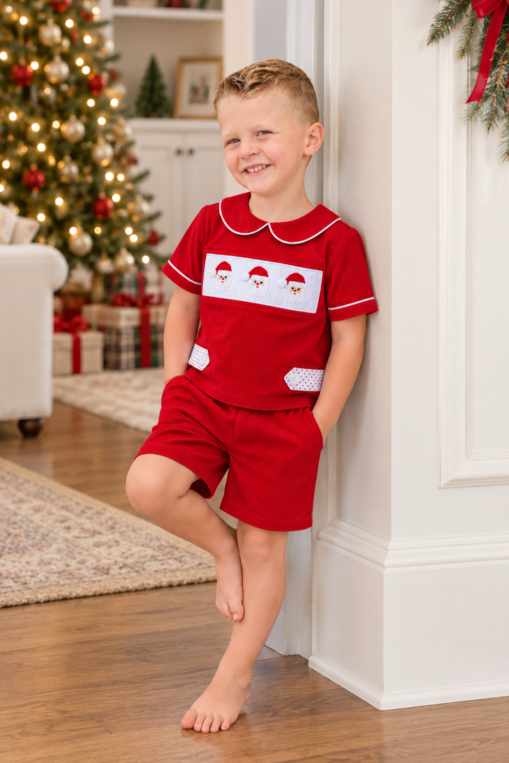 Saint Nick Polka Dot Short Set