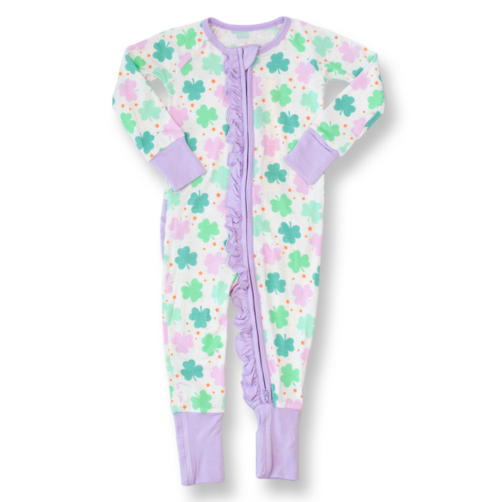 Four Leaf Clover Ruffle Footie