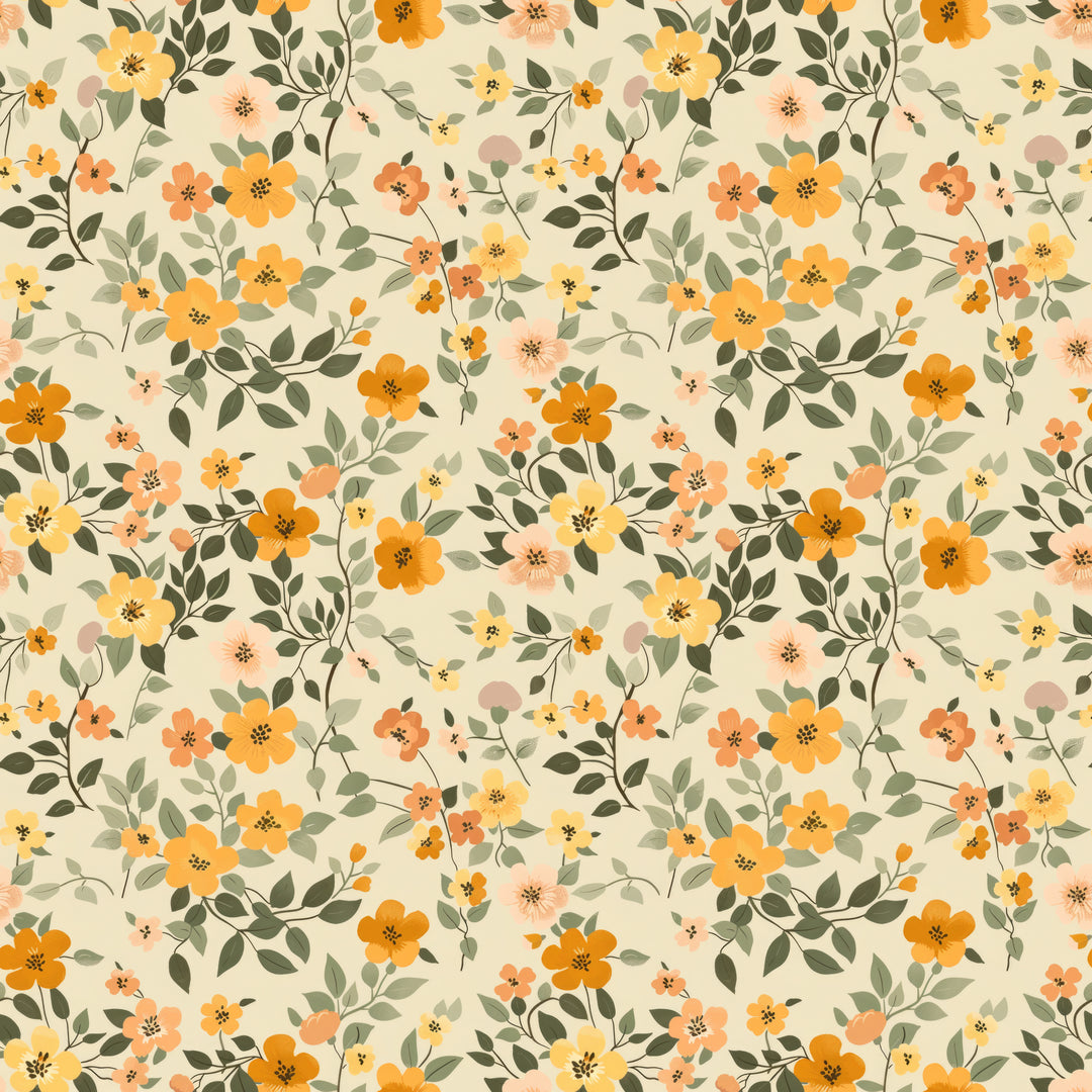 Yellow Floral Pumpkin Smocked Dress