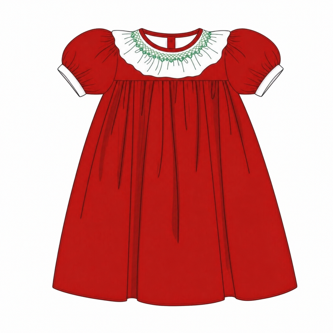 Merry and Bright Smocked Dress