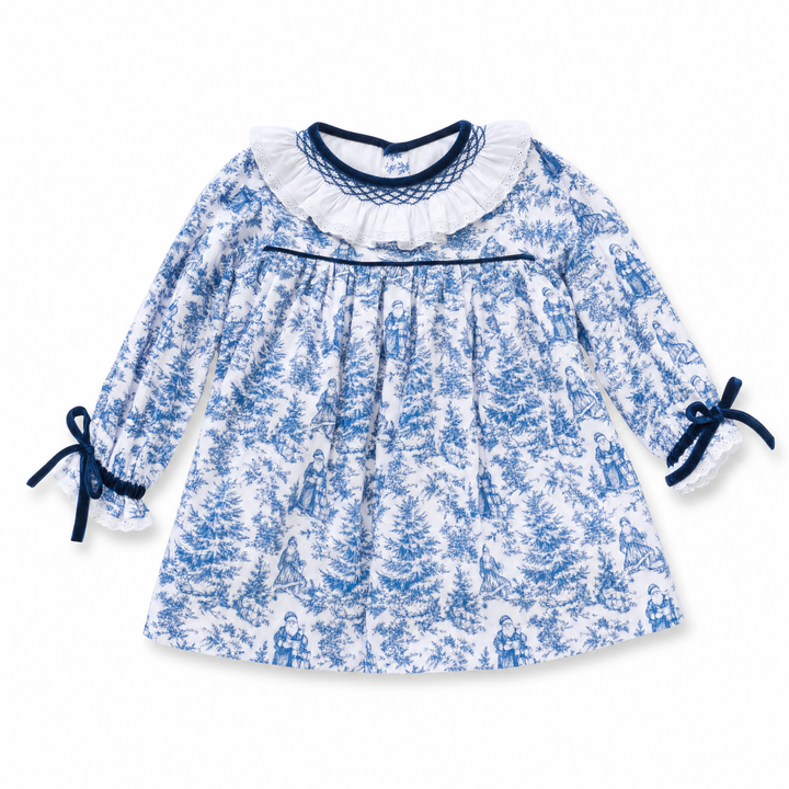 Christmas Toile Smocked Dress