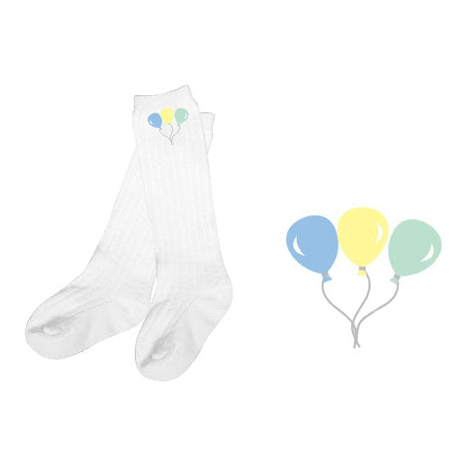 white balloon knee socks for girls