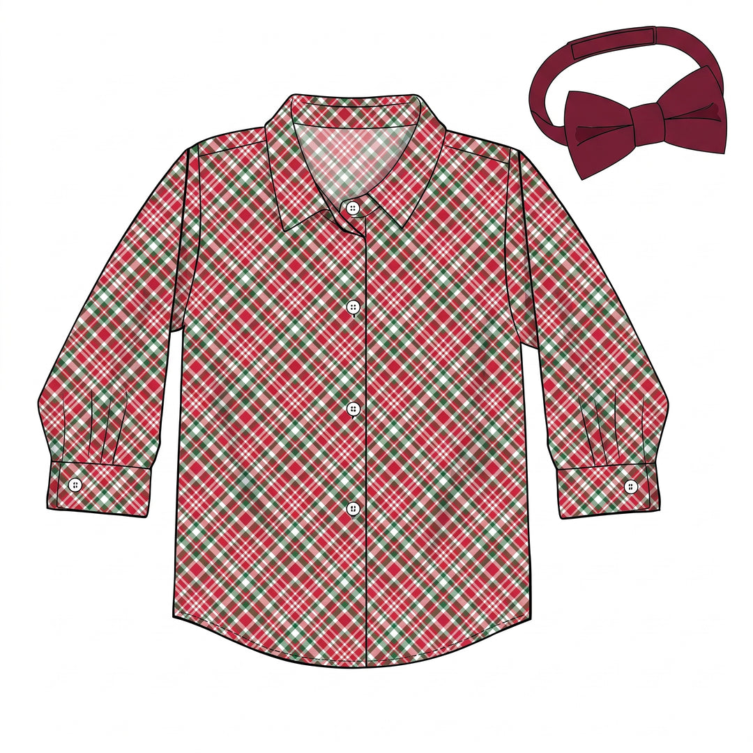 Winterberry Dress Shirt with Bow Tie