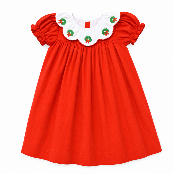 Christmas Wreath Dress in Red