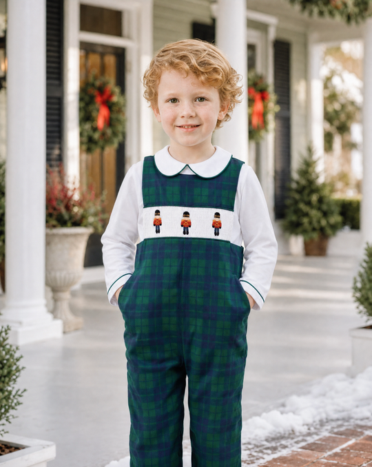 Toy Soldier Smocked Longall Set — model photo