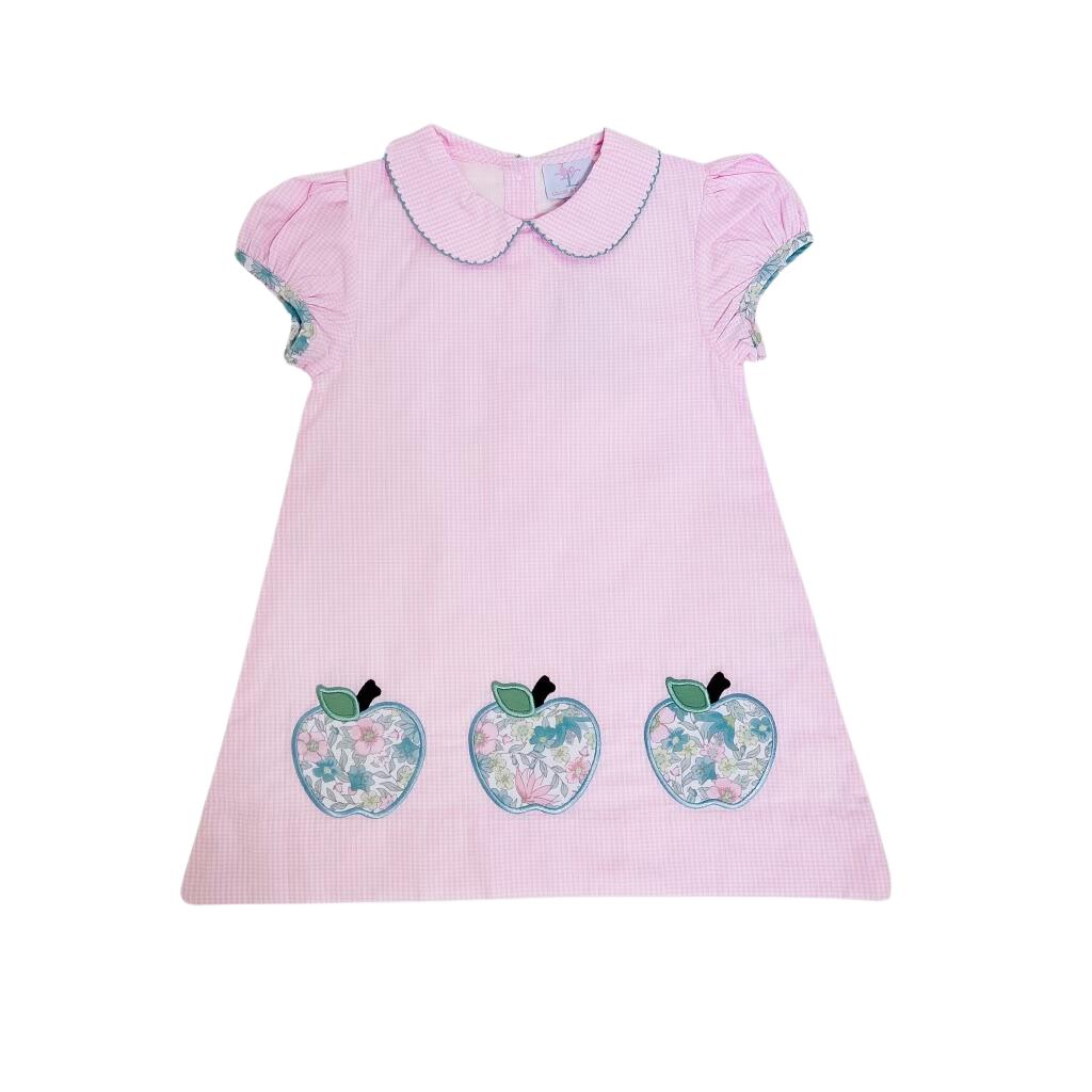 Emma Pink Gingham Apple Dress
