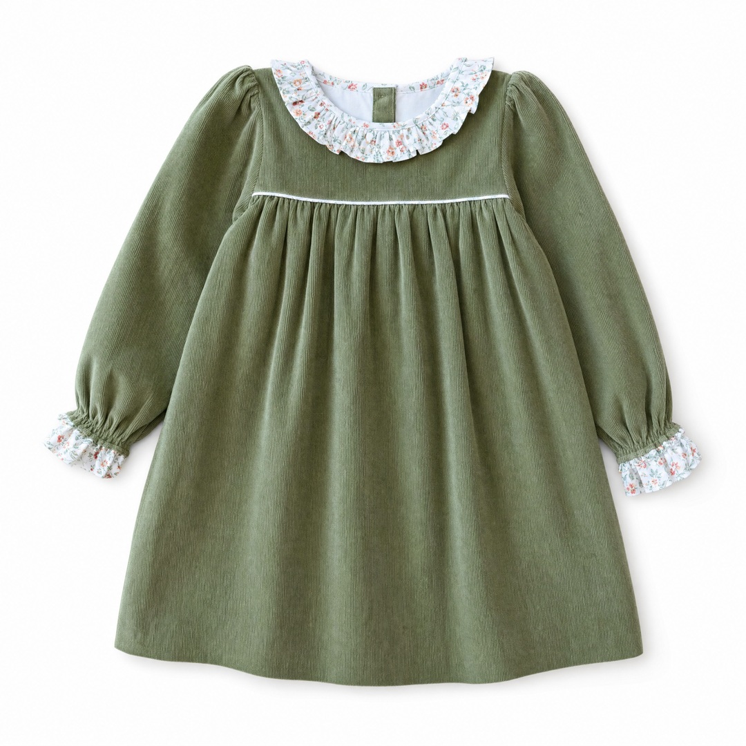 Olive Floral Dress