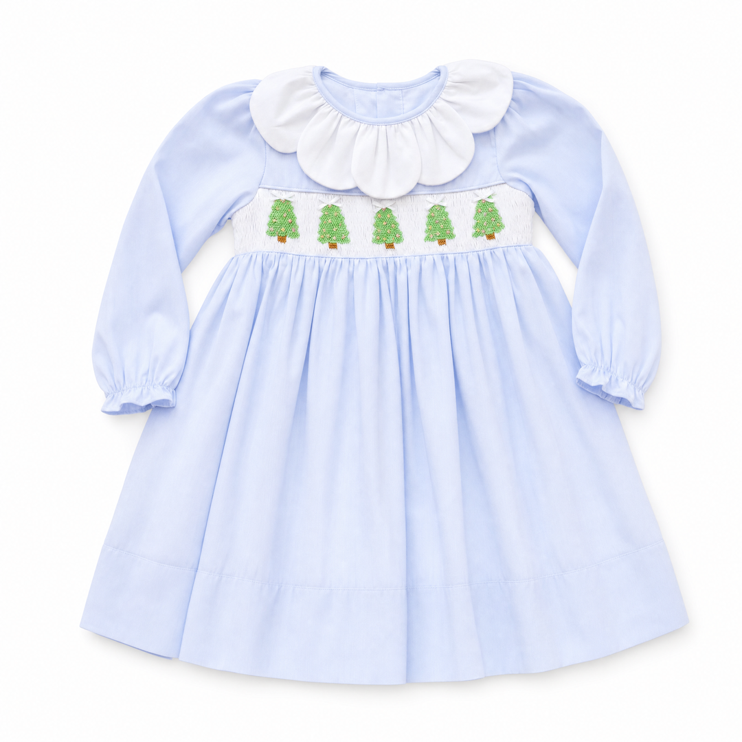 Wintery Pines Smocked Dress