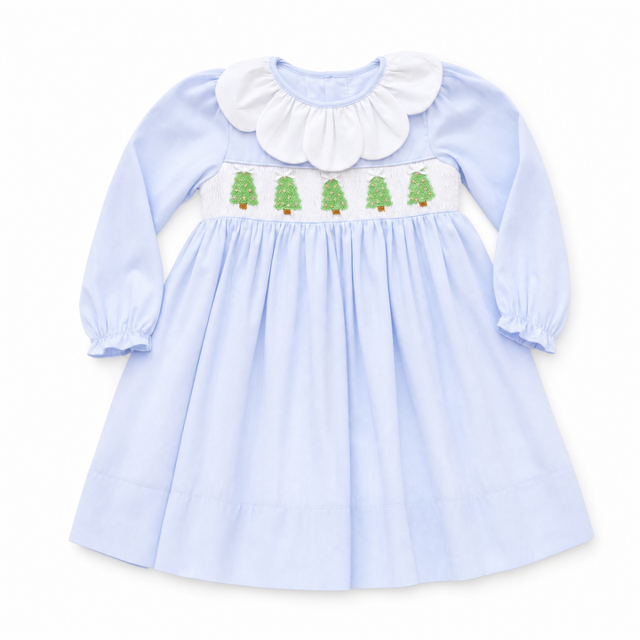 Wintery Pines Smocked Dress