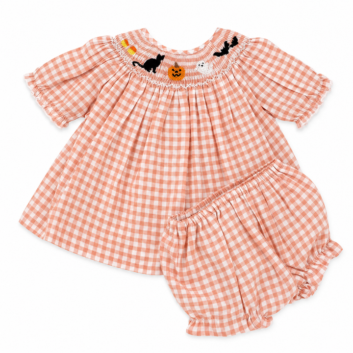 Halloween Smocked Diaper Set