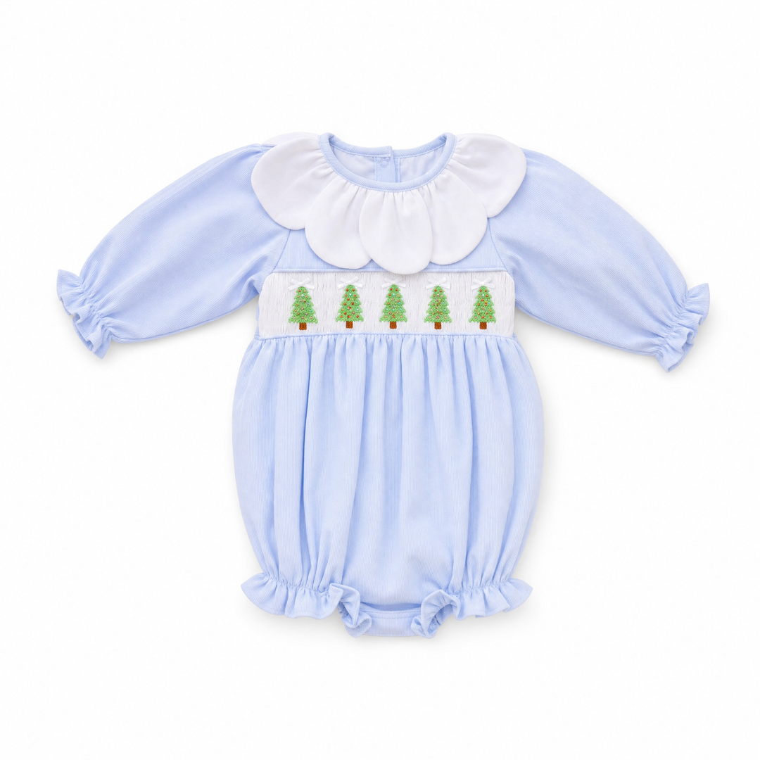Wintery Pines Smocked Bubble