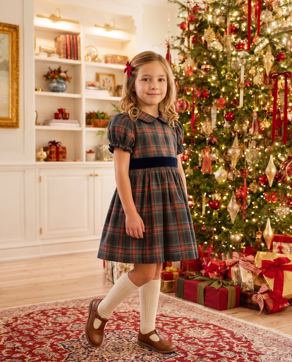 Fiona Dress with Velvet Bow — model photo