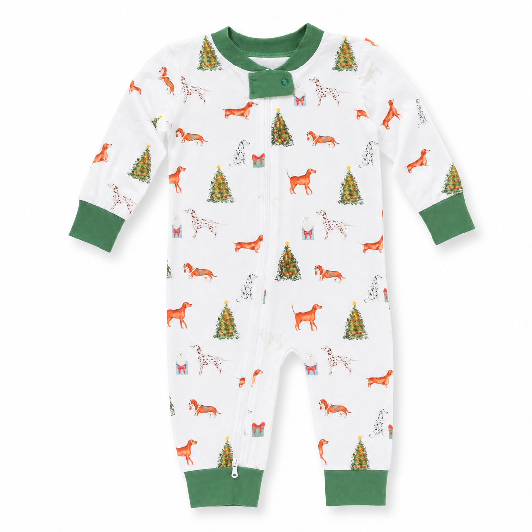Boys Christmas Puppies Footie