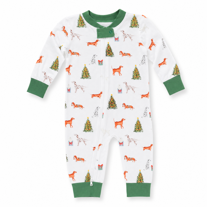 Boys Christmas Puppies Footie