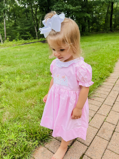 Girl Pink Ghost Collared Dress