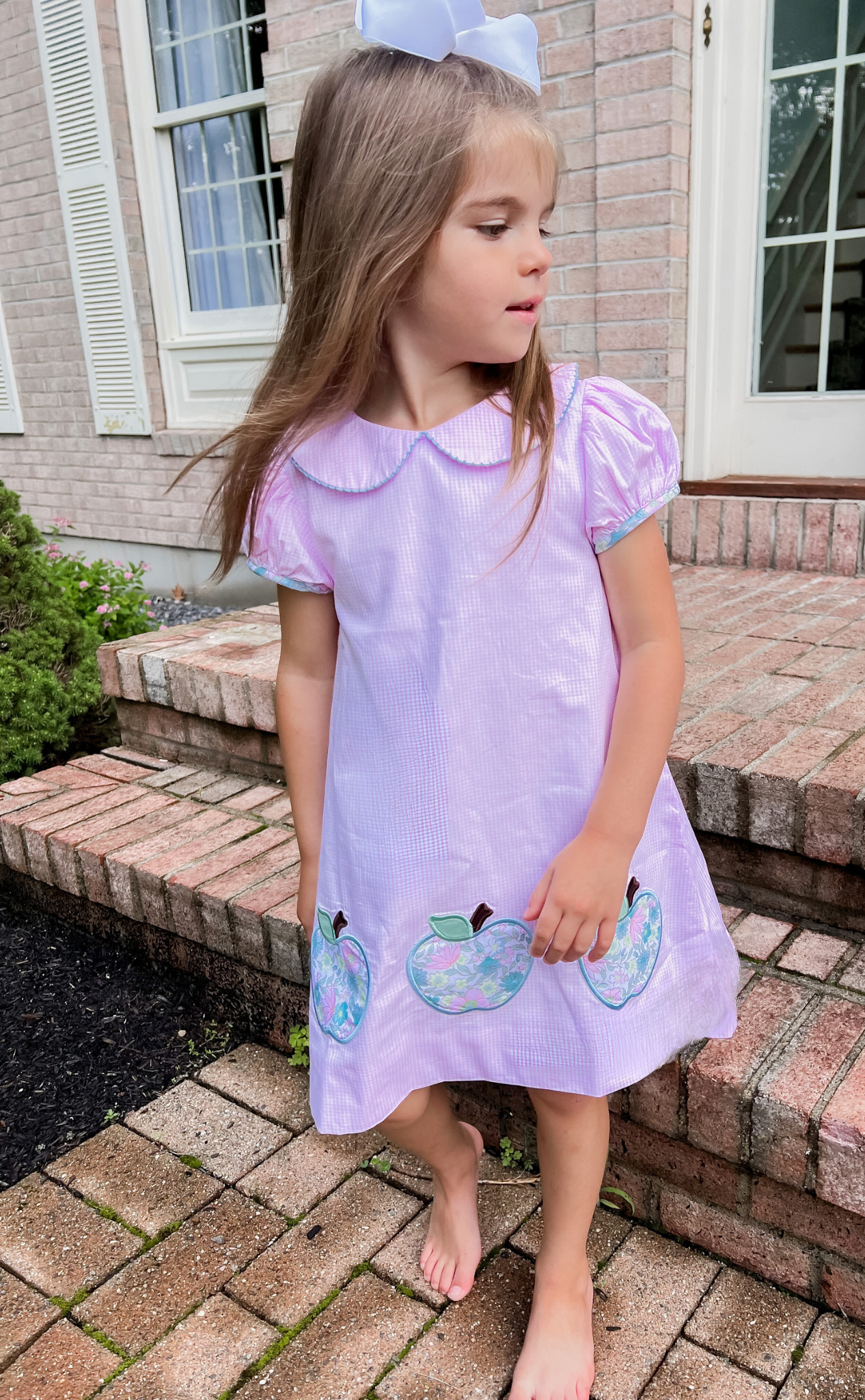 Emma Pink Gingham Apple Dress