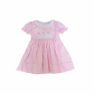Girl Pink Ghost Collared Dress