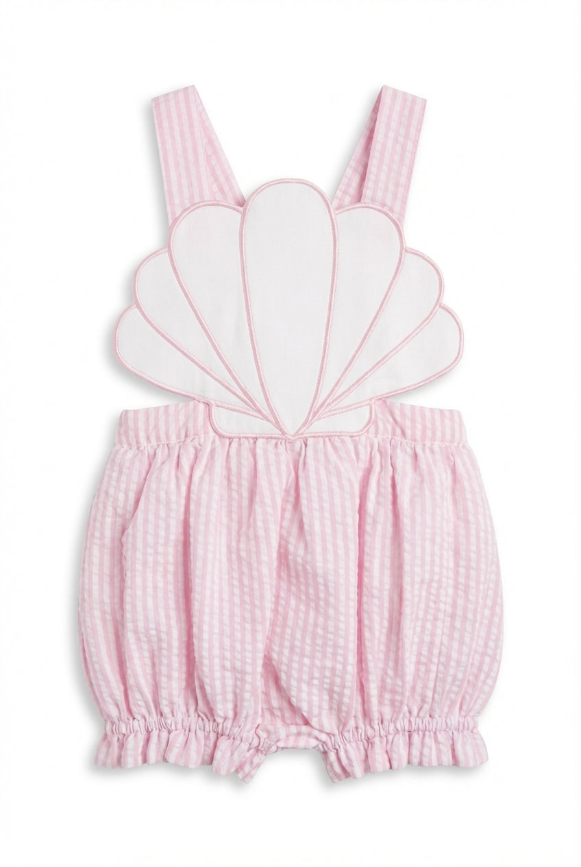 baby girls pink bubble with shell overlay