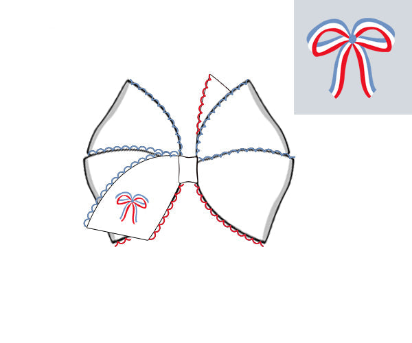 Girls white swimsuit with patriotic bow design