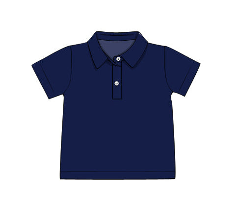Boys navy polo short set with short sleeves
