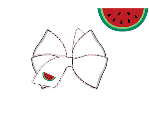 Girls white two piece set with watermelon hair bow
