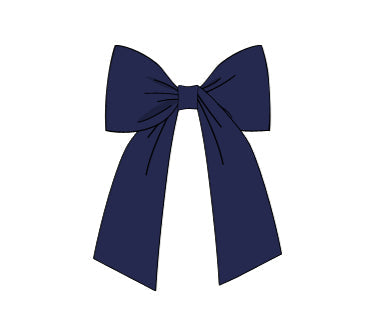Girls navy dress with large front bow