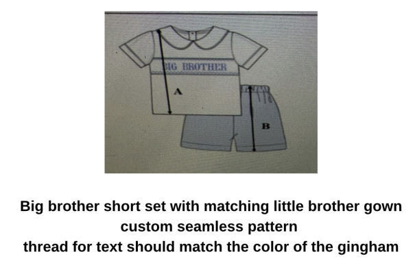 Boys blue Big Brother short set with gingham shorts