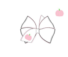 White Hair Bow with Pink Pumpkin