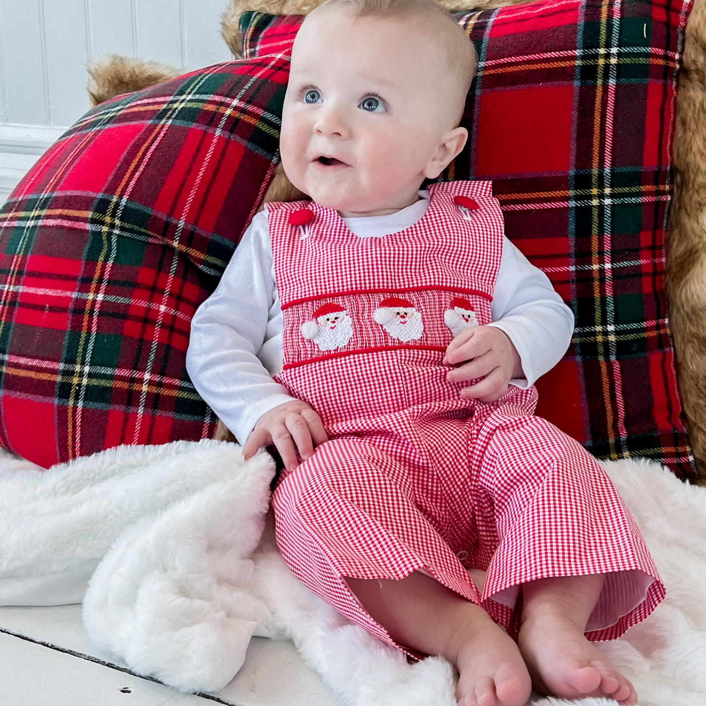 Santa Red Gingham Longall