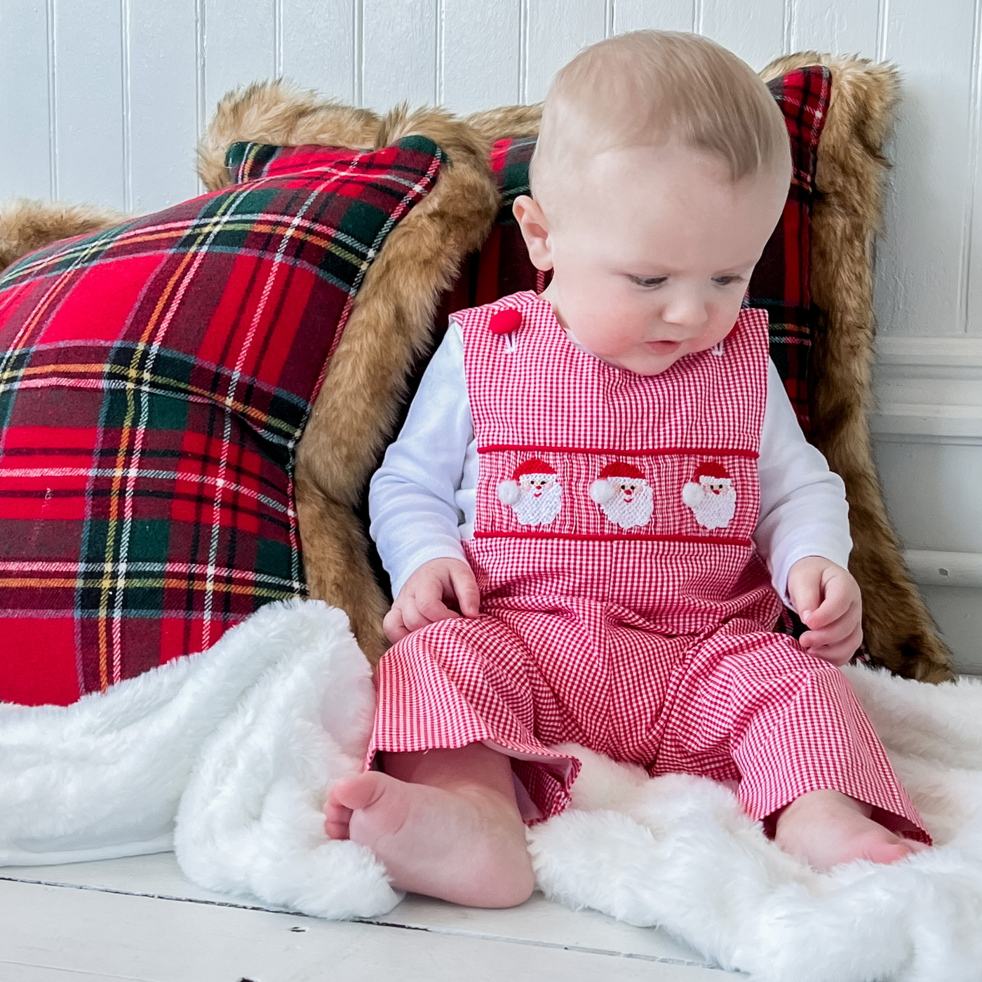 Santa Red Gingham Longall